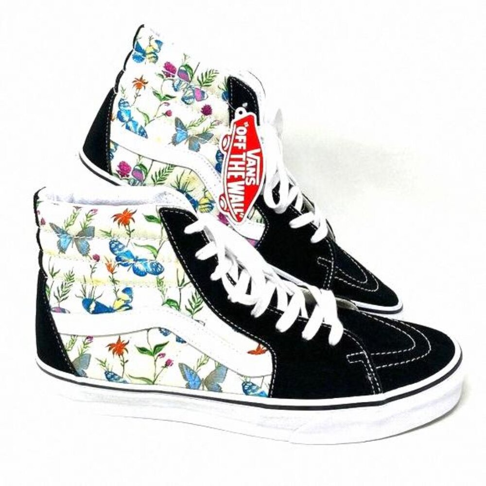 💖MEGA SALE💖VANS SK8-HI Men Butterfly Floral Black White VN0A5HXVUC0 Canvas